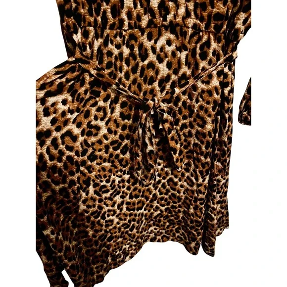 Talbots Leopard Print Cinched Waist Midi Size 14 - Picture 3 of 10